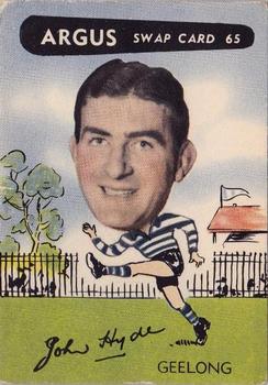 1954 Argus Football Swap Cards #65 John Hyde Front